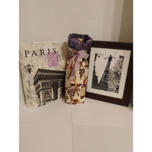 🐸Wine gift bag handmade set of two wine grape